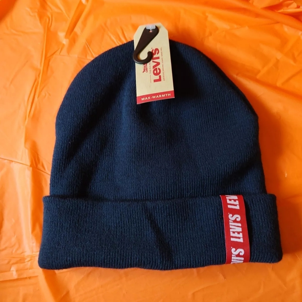 Levi's NWT Navy Cuffed Beanie, Max-Warmth, 100% Acrylic